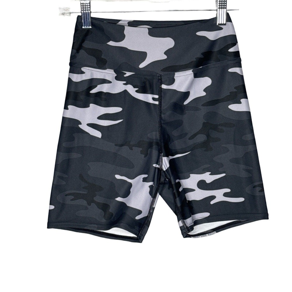 Gear Bunch Shorts Womens XS Black Gray Camo Bike Shorts Gym Training‎ Athleisure